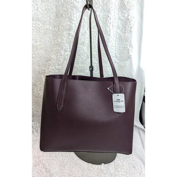 COACH BRAND NEW AVENUE TOTE RASPBERRY/METALLIC RASPBERRY/LIGHT GOLD $350 - Picture 4 of 11